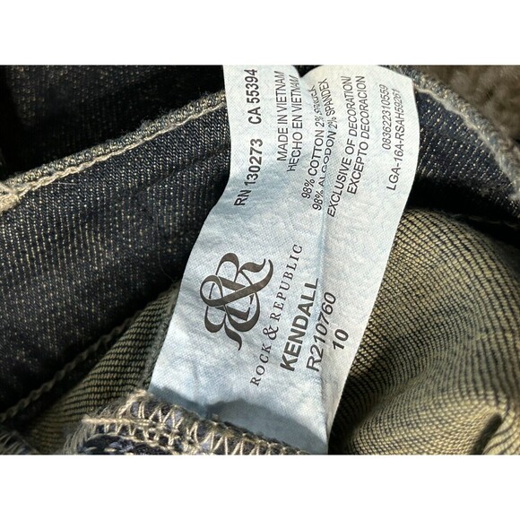 Rock & Republic Women's Jeans Kendall Size 10  30x27 Embroidery Dark Wash - Picture 8 of 8